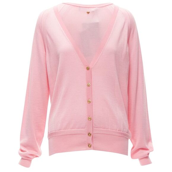 Versace Medusa buttons wool cashmere silk cardigan